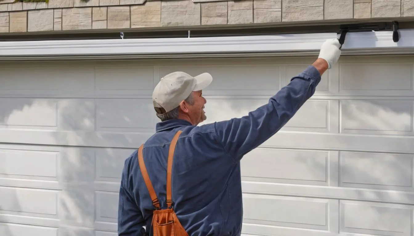 Independent garage door provider fitting a new torsion spring above a residential garage door near Agawam Town