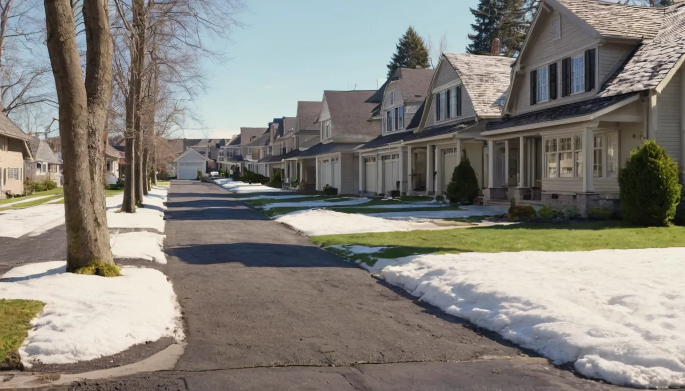 Neighborhood street with older homes and garages in Agawam Town